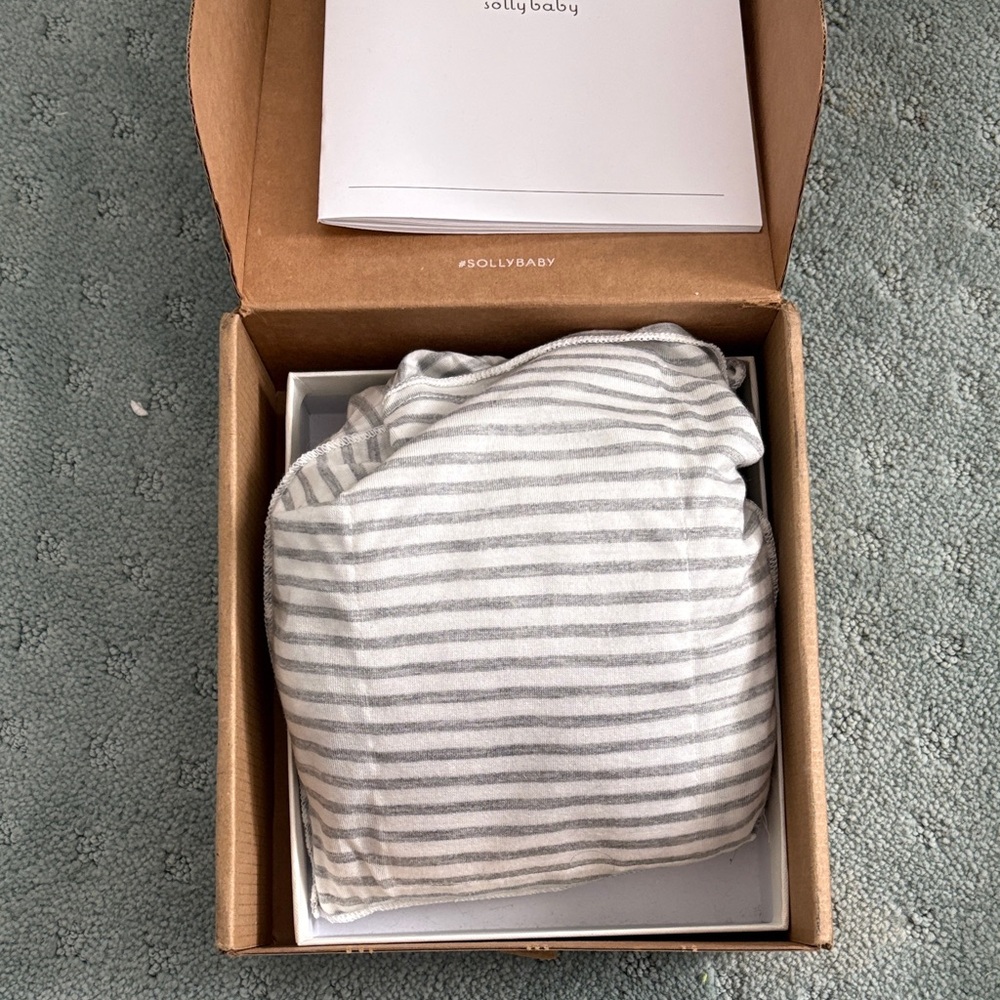 Solly Baby Light Gray and White Striped Wrap